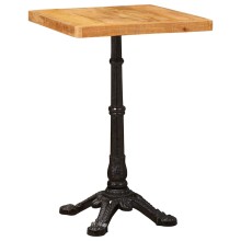 Бистро маса в стил French Bistro / Vintage, мангово дърво масив и чугун, 50 x 50 см