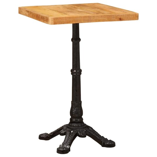 Бистро маса в стил French Bistro / Vintage, мангово дърво масив и чугун, 50 x 50 см