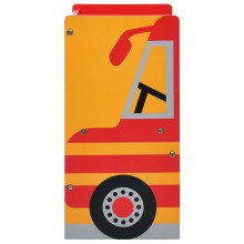 Детски комплект маса и 2 столчета с дизайн на пожарна кола