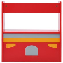 Детски комплект маса и 2 столчета с дизайн на пожарна кола
