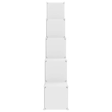 Детски модулен органайзер с 15 отделения, бял, 155 x 31,5 x 154 см