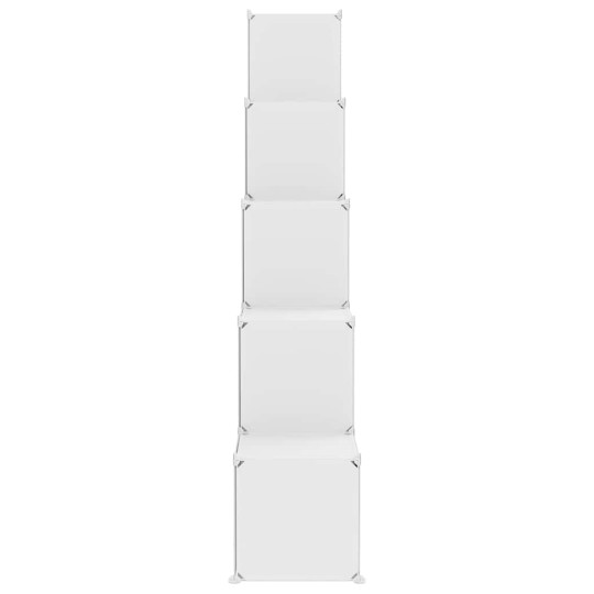 Детски модулен органайзер с 15 отделения, бял, 155 x 31,5 x 154 см