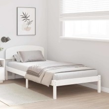 Единично легло WOODLINE от боров масив, бяло