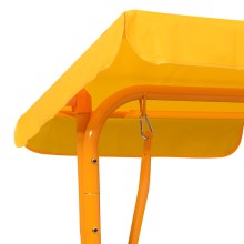 Градинска люлка за деца с мотиви на тигри, ярко жълта, 115x75x110 см, с навес за сянка