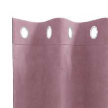 Кадифени завеси в цвят античнорозово с метални халки, 2 бр., 140 x 225 см
