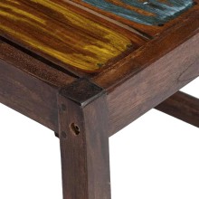 Комплект от 2 трапезни стола в стил Artisan от масивно регенерирано тиково дърво с многоцветни детайли