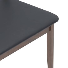 Комплект от 2 трапезни стола в стил Modern Rustic от масивно каучуково дърво в орехов финиш и черна еко кожа