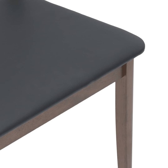 Комплект от 2 трапезни стола в стил Modern Rustic от масивно каучуково дърво в орехов финиш и черна еко кожа
