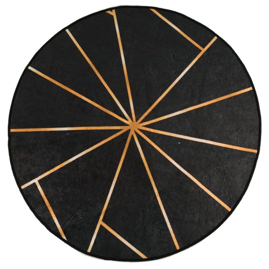 Кръгъл килим MARSA Геометрична абстракция Black & Gold