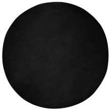 Кръгъл килим OLITE имитация на заешка козина, с неплъзгаща се основа, Черно