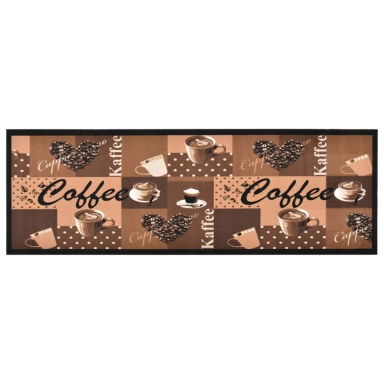 Кухненско килимче Coffee Retro Print, кафяв, 45x150 см