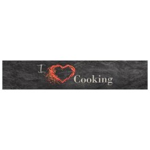 Кухненско килимче I ❤ cooking, черно, 60x300 см, кадифе
