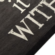 Кухненско килимче Say it with Coffee, черно, 60x300 см, кадифе