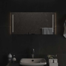 LED огледало за баня с USB захранване и странично точково осветление, 80x40 см