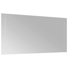 LED огледало за баня с USB захранване и странично точково осветление, 80x40 см