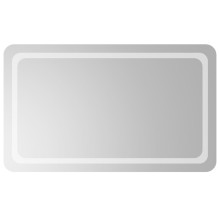 LED стенно огледало за баня с периферна рамка с омекотени ъгли и USB захранване, 60x100 см