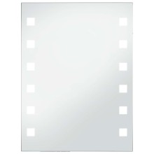 LED стенно огледало за баня със странично осветление и квадратен мотив, 60x80 см