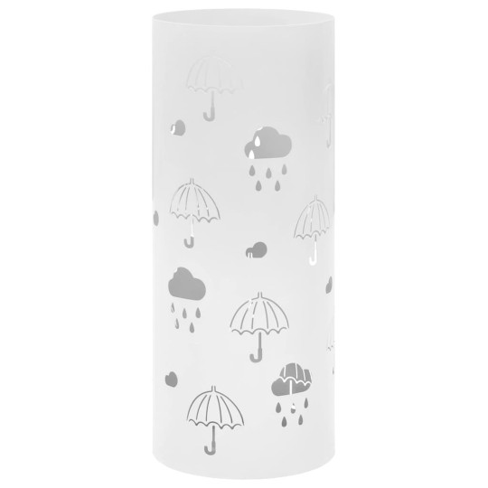 Метална поставка за чадъри RAIN, бяла, ⌀ 20 см, височина 48,5 см