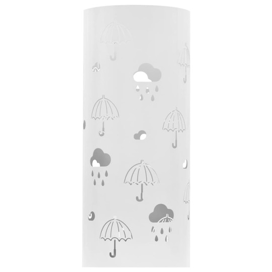 Метална поставка за чадъри RAIN, бяла, ⌀ 20 см, височина 48,5 см