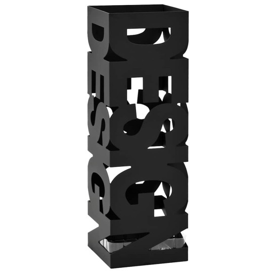 Метална поставка за чадъри TYPO, черна, 15,5 x 15,5 x 48,5 см