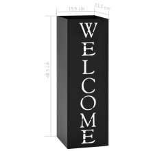 Метална поставка за чадъри WELCOME, черна, 15,5 x 15,5 x 48,5 см