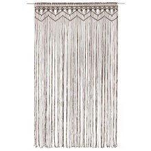 Памучно перде макраме в цвят таупе за тръбен корниз, 140 x 240 см