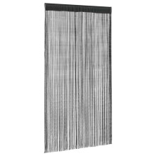 Пердета с ресни в цвят черен за тръбен корниз, 2 бр., 140 x 250 см