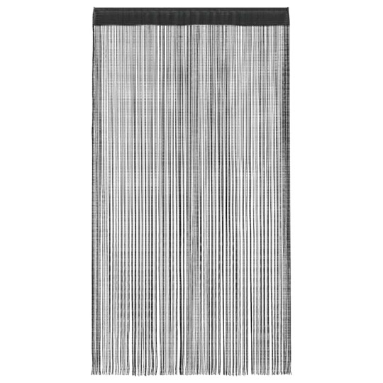 Пердета с ресни в цвят черен за тръбен корниз, 2 бр., 140 x 250 см