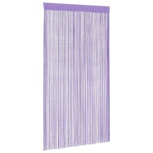 Пердета с ресни в цвят лилав за тръбен корниз, 2 бр., 140 x 250 см