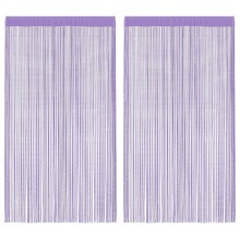 Пердета с ресни в цвят лилав за тръбен корниз, 2 бр., 140 x 250 см
