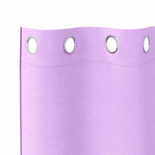 Плътни завеси в цвят орхидея с метални халки, 2 бр., 140 x 140 см