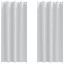 Плътни завеси в цвят светлосив с метални халки, 2 бр., 140 x 245 см