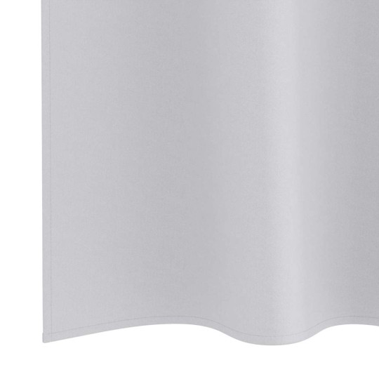 Плътни завеси в цвят светлосив с метални халки, 2 бр., 140 x 245 см