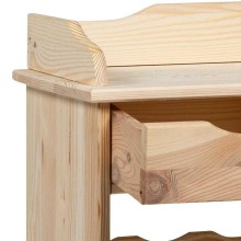 Помощен бар от масивна борова дървесина за 25 бутилки, естествен, 58 x 28 x 90 см