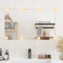 Правоъгълно стенно огледало без рамка с 8 регулируеми LED крушки 50 x 80 см