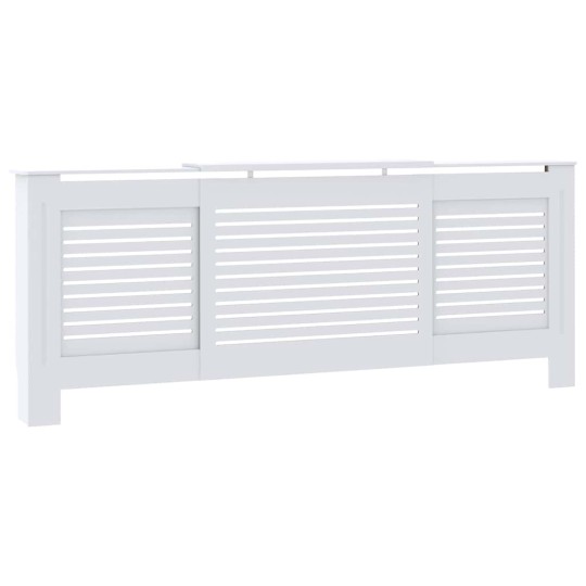 Разтегателна декоративна решетка за радиатор THERIA, бял, 142-205x20,5x81,5 см