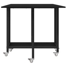 Сгъваема трапезна маса в стил Modern Minimalist, ЛПДЧ черен дъб на колелца, 130 x 80 см