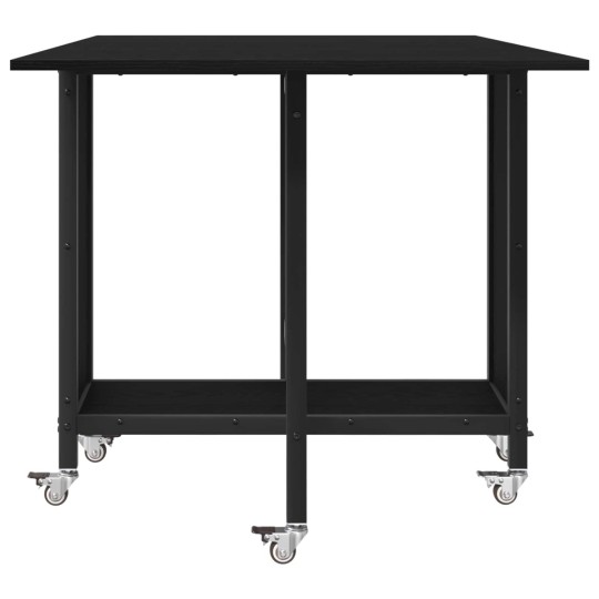 Сгъваема трапезна маса в стил Modern Minimalist, ЛПДЧ черен дъб на колелца, 130 x 80 см