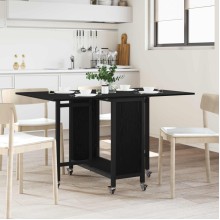 Сгъваема трапезна маса в стил Modern Minimalist, ЛПДЧ черен дъб на колелца, 130 x 80 см