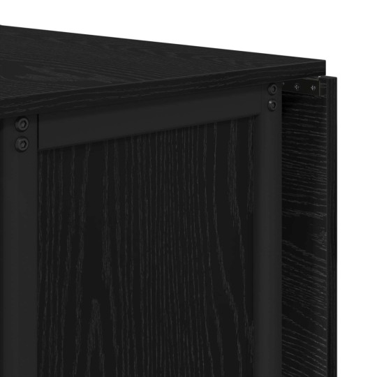 Сгъваема трапезна маса в стил Modern Minimalist, ЛПДЧ черен дъб на колелца, 130 x 80 см