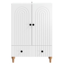 Шкаф ARCO с 2 врати и долно чекмедже, бял, 66 x 34,5 x 95 см