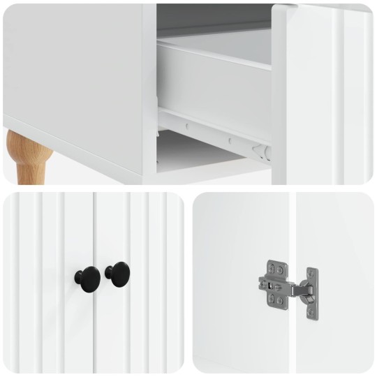 Шкаф ARCO с 2 врати и долно чекмедже, бял, 66 x 34,5 x 95 см