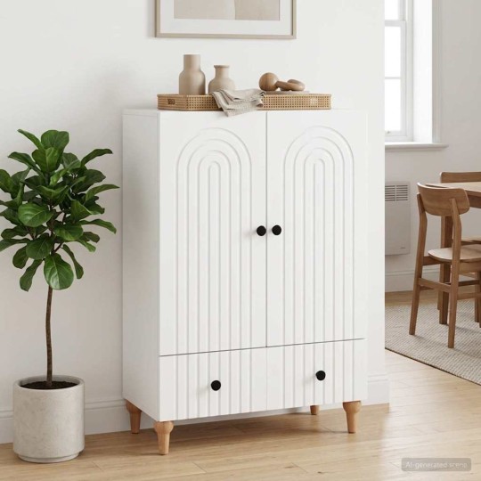 Шкаф ARCO с 2 врати и долно чекмедже, бял, 66 x 34,5 x 95 см