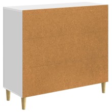 Шкаф LINEA с 3 врати и фрезовани фронтове, бял гланц, 89 x 34,5 x 80 см