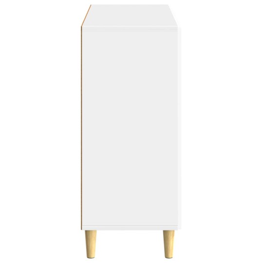 Шкаф LINEA с 3 врати и фрезовани фронтове, бял гланц, 89 x 34,5 x 80 см