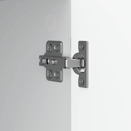 Шкаф LINEA с 3 врати и фрезовани фронтове, бял гланц, 89 x 34,5 x 80 см
