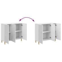 Шкаф LINEA с 3 врати и фрезовани фронтове, бял гланц, 89 x 34,5 x 80 см