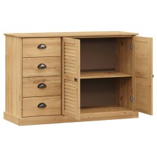 Скрин VIGO от масивна борова дървесина, с високи странични врати, кафяв, 113 x 40 x 75 см