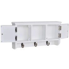 Стенен шкаф за ключове VENTO от МДФ с ламелни фронтове, бял, 40 x 8,5 x 20 см
