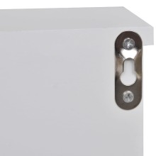 Стенен шкаф за ключове VENTO от МДФ с ламелни фронтове, бял, 40 x 8,5 x 20 см